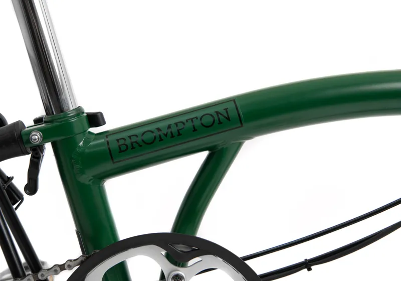 Brompton C-Line 3 speed folding bike Mid Bar in green-4